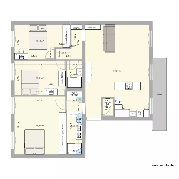 Appart Nice. Plan de 9 Pièces et 92 m² Appart Nice. Plan de 9 Pièces et 92 m²