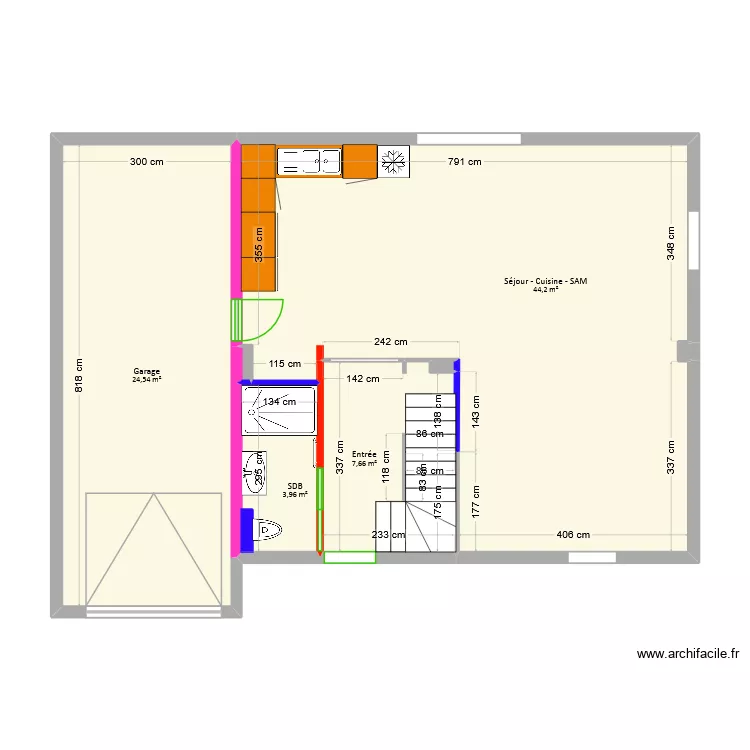 Bonnet - RDC Projet. Plan de 