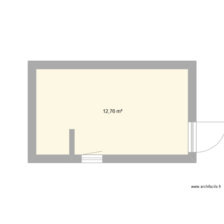 sdb Galade. Plan de 1 pièce et 13 m2