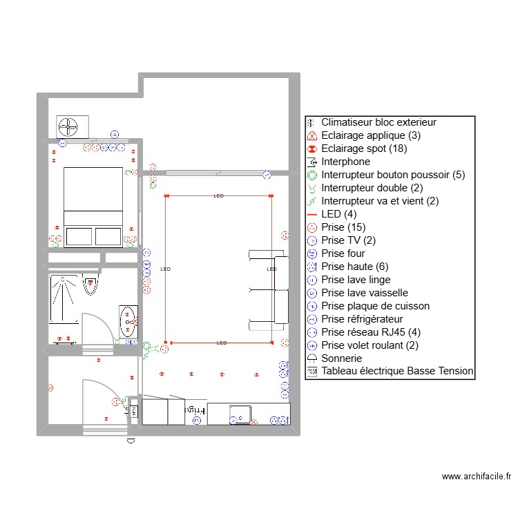 MELONI SAN JUAN. Plan de 7 pièces et 43 m2