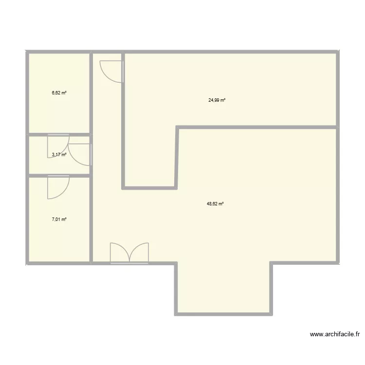 cabkine. Plan de 5  et 90 m²