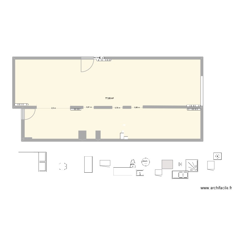 ST HERBLAIN MAYENNE VF. Plan de 1 pièce et 77 m2