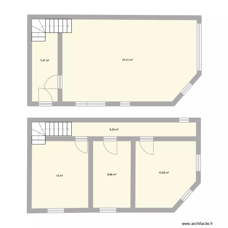 Plan incendie. Plan de 6 pièces et 88 m²