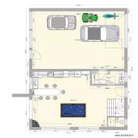 plan sans les meuble rdc maison Sillans cuisine+ salle &agrave; manger + garage
