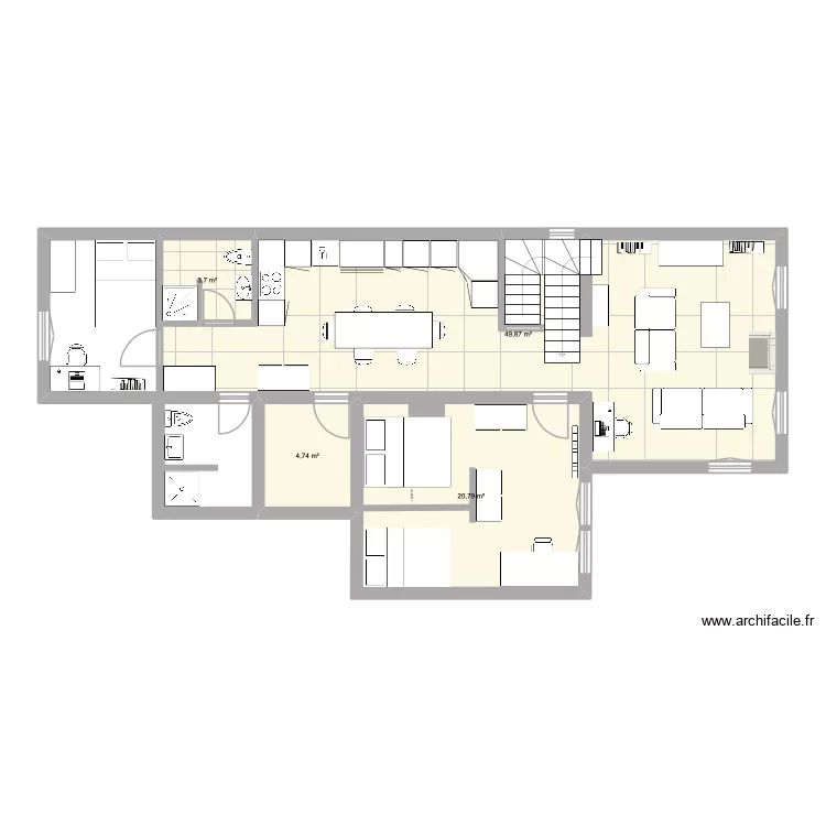 Dubarde iii. Plan de 4  et 79 m²