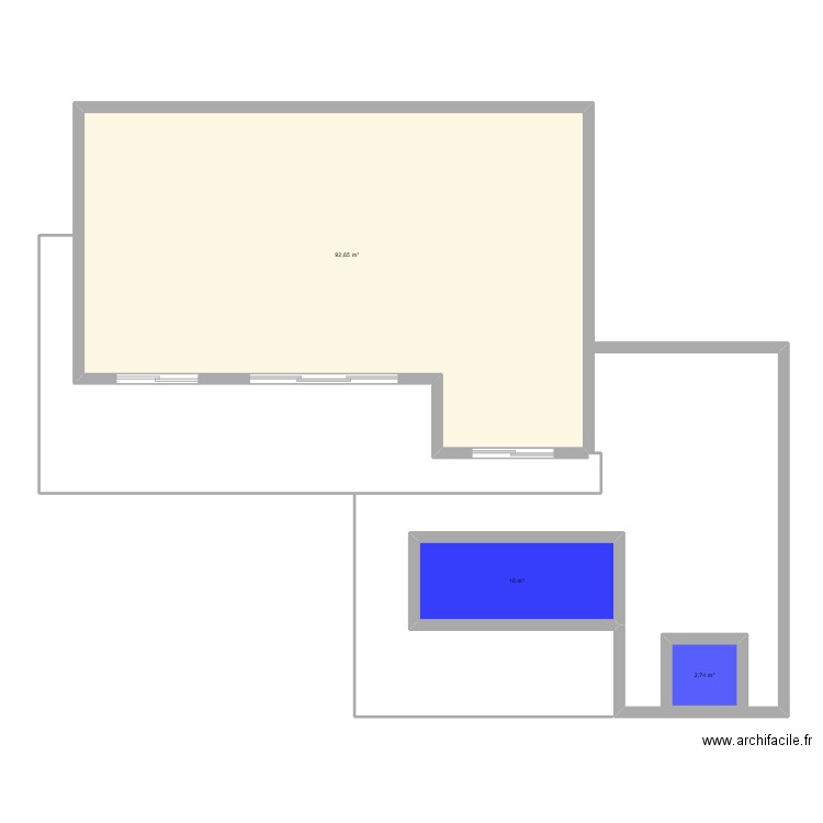 Maison FALCO. Plan de 3 pièces et 105 m2