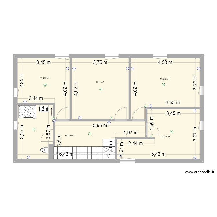 Plan Maison Venelles v1. Plan de 5 pièces et 76 m2