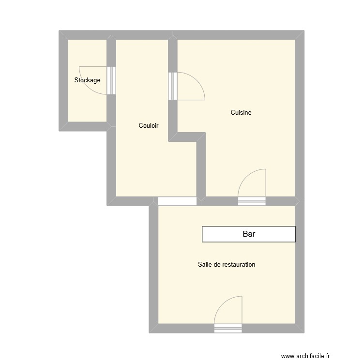 RPAL_25EAW3835_THFOOD. Plan de 4 pièces et 38 m2