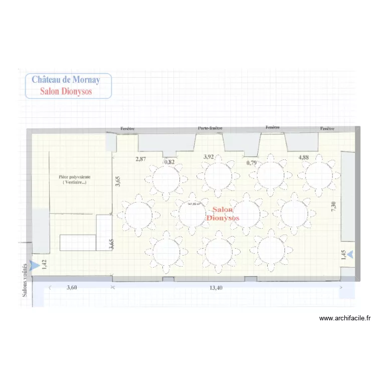 Dionysos - tables rondes. Plan de 