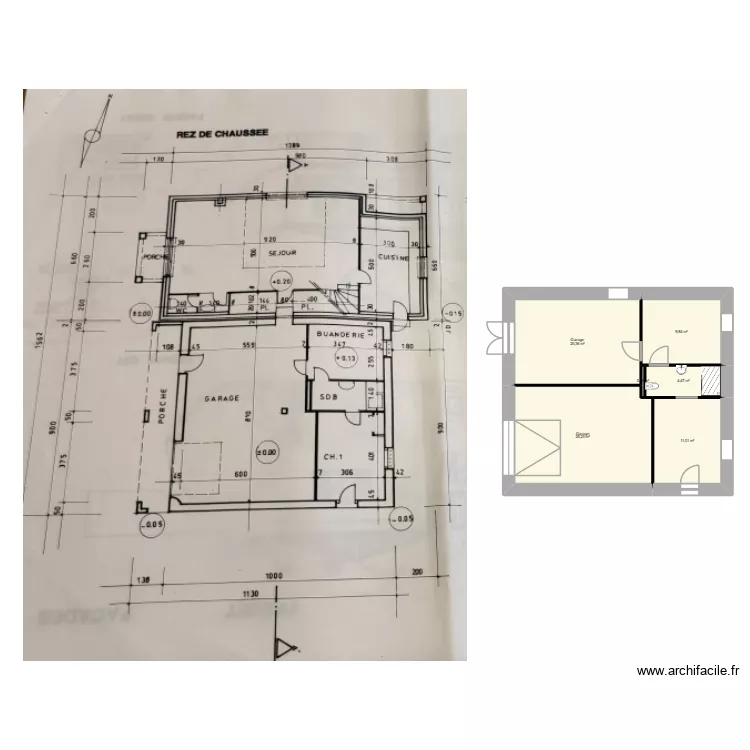 Garage. Plan de 6 pièces et 71 m² Garage. Plan de 6 pièces et 71 m²