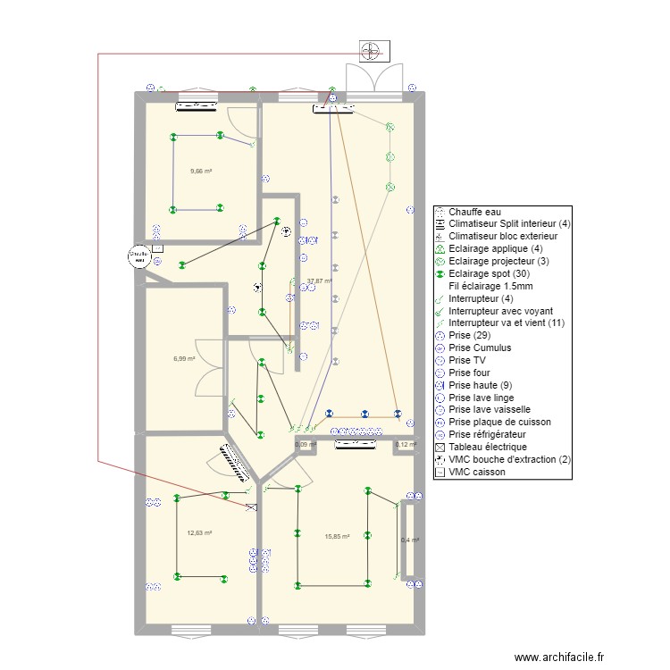 GUEDJ vauban. Plan de 8 pièces et 84 m2