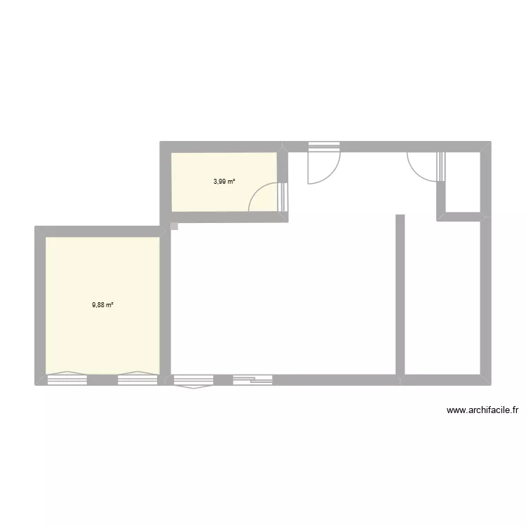 appartement le moulin. Plan de 2 Pièces et 14 m² appartement le moulin. Plan de 2 Pièces et 14 m²