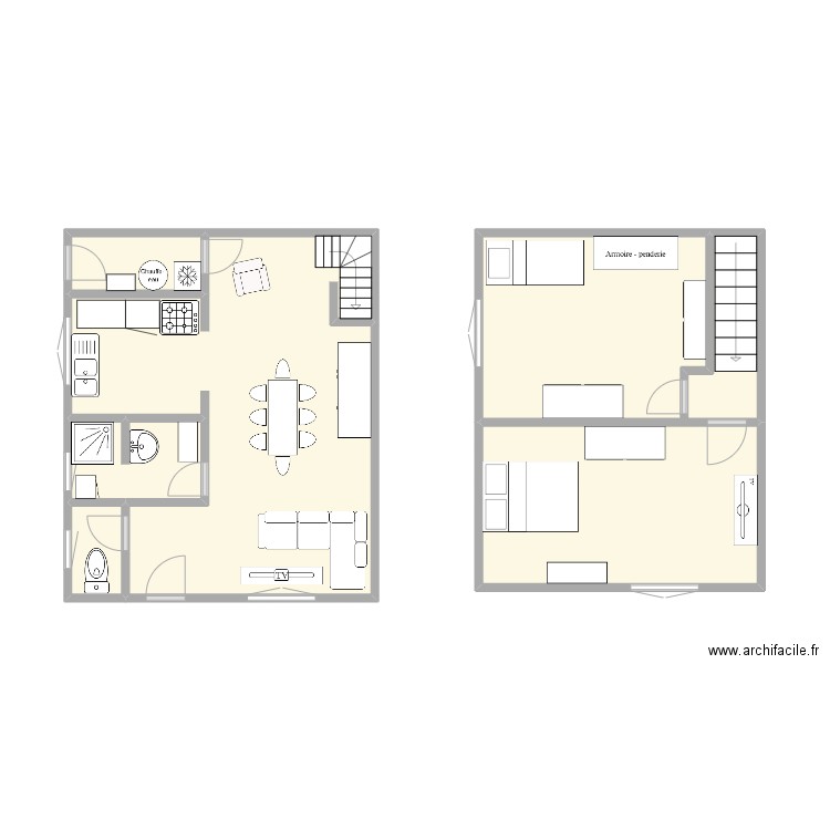 FRIVILLE-ESCARBOTIN. Plan de 6 pièces et 42 m2