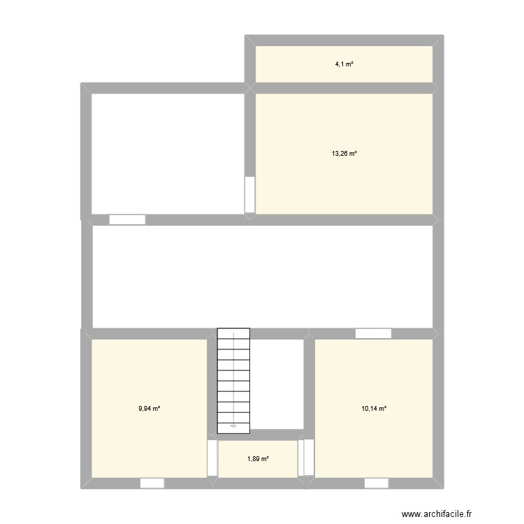 RP 2 e1. Plan de 5 pièces et 39 m2