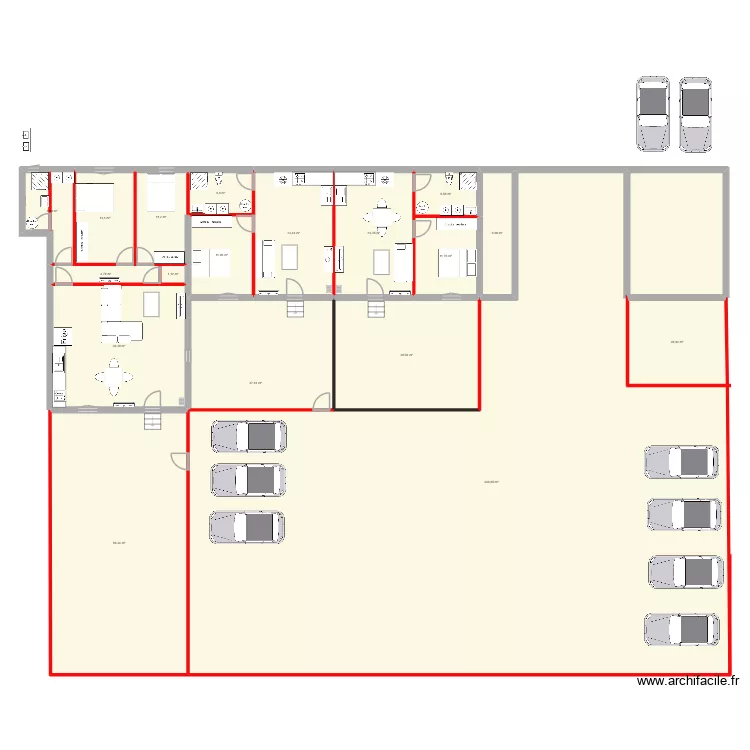 projet locatif 1. Plan de 18  et 802 m²