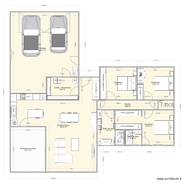 Maison v16. Plan de 11 pièces et 176 m2