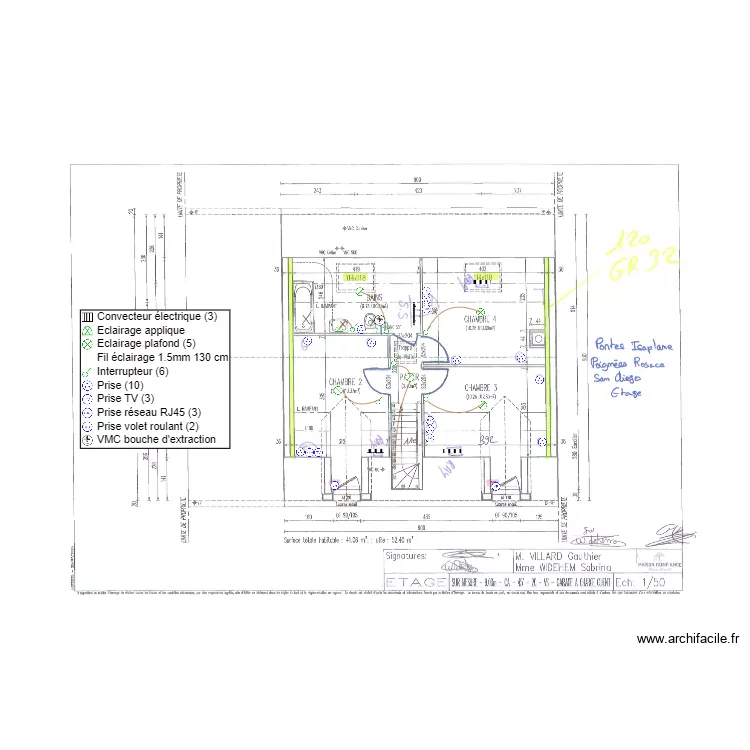 VILLARD ETAGE ELEC. Plan de 