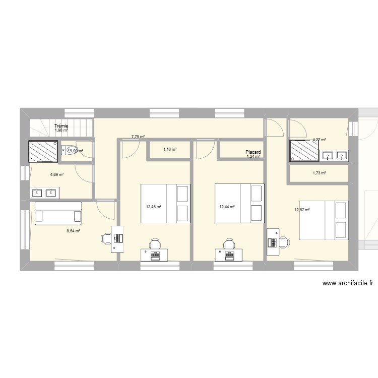 Last5 reduit. Plan de 17 pièces et 161 m2