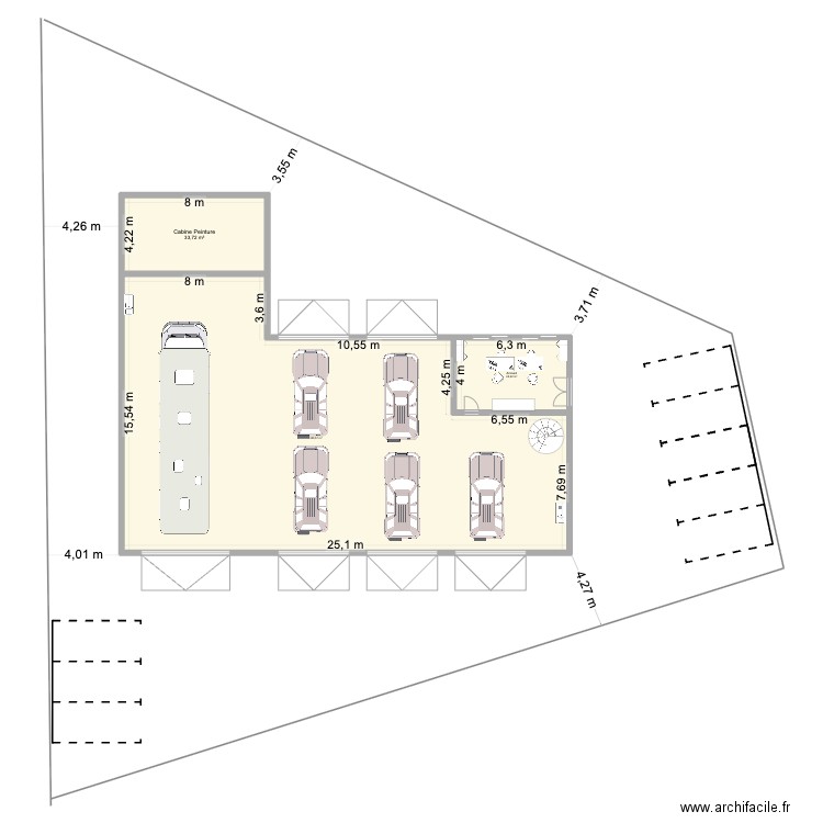 Carrosserie Zavani. Plan de 8 pièces et 471 m2