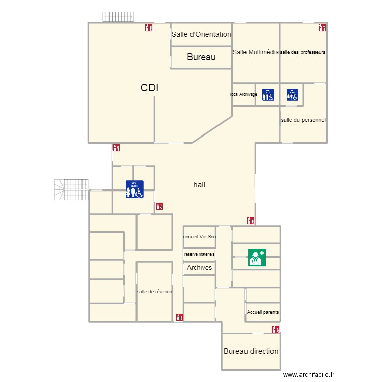 RdC BAT J. Plan de 35 pièces et 427 m2