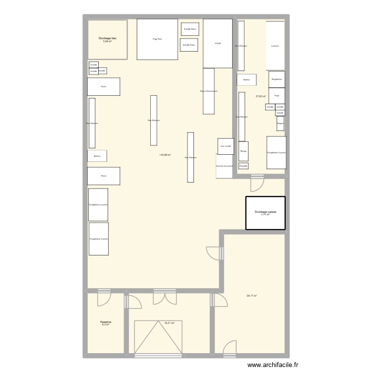 Boulangerie. Plan de 0 pièce et 0 m2