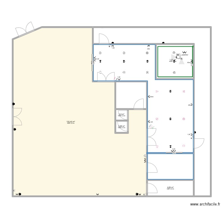 lablad. Plan de 8 pièces et 188 m2