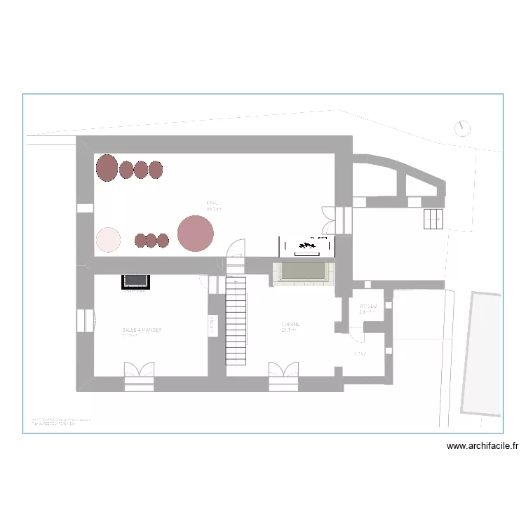 plan rez de jardin grande maison. Plan de 
