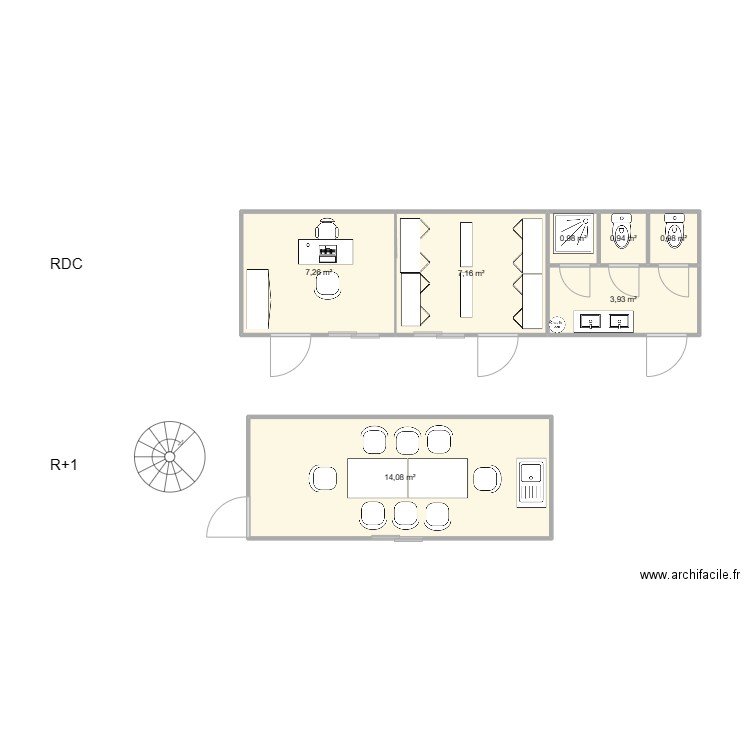 SCC CHANTIER ANSE. Plan de 7 pièces et 35 m2