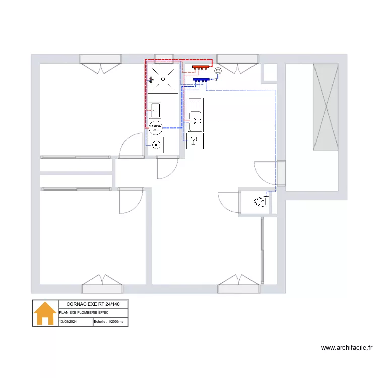 RT 24 - 140 Cornac L'Ormeau PLOMB R+1. Plan de RT 24 - 140 Cornac L'Ormeau PLOMB R+1. Plan de