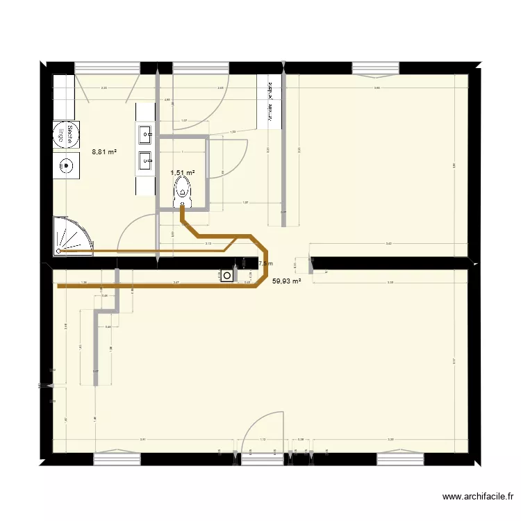 Neuvic. Plan de 3  et 70 m²