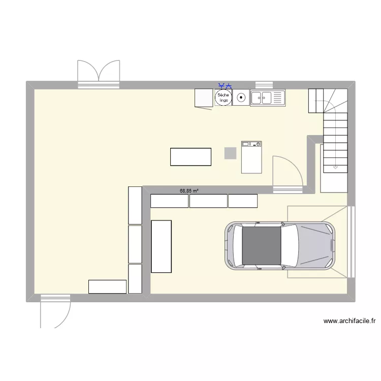 Sous-sol originel. Plan de 1 et 69 m² Sous-sol originel. Plan de 1 et 69 m²