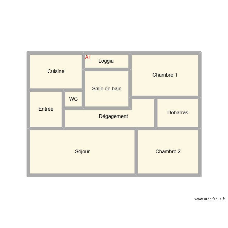 2504 RIOU. Plan de 10 pièces et 23 m2