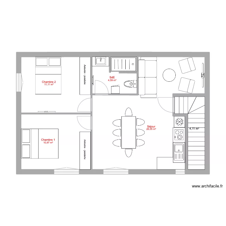 GRAVESON APPART 4. Plan de 