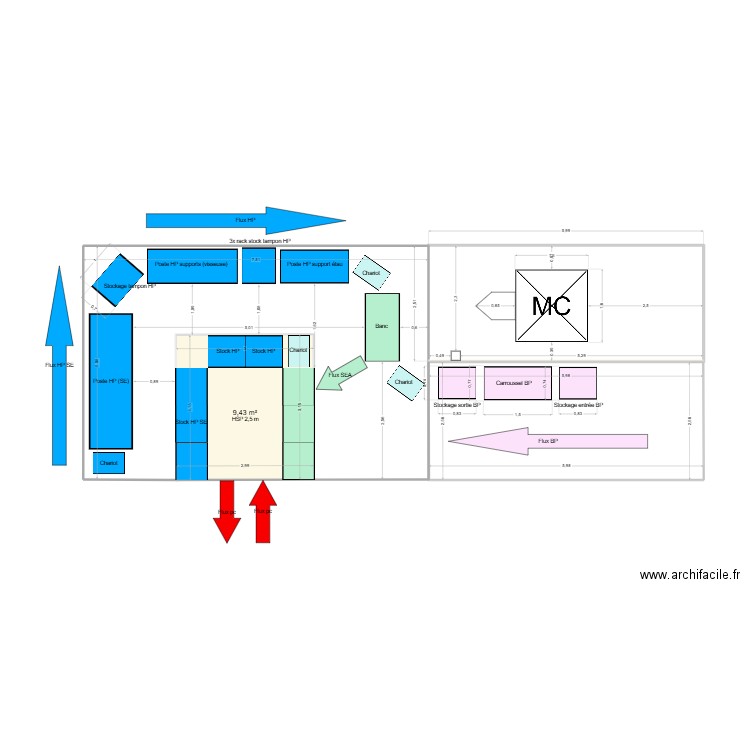 SEA gaston. Plan de 2 pièces et 25 m2