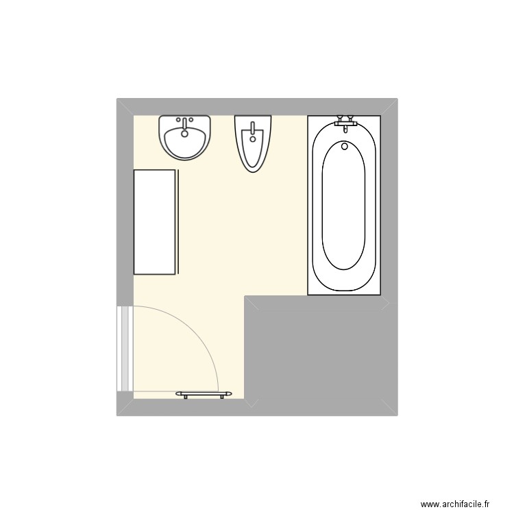 BEUTON ACTUEL. Plan de 2 pièces et 6 m2