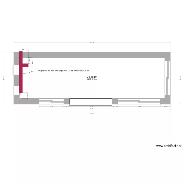 potot 1. Plan de 1  et 22 m²