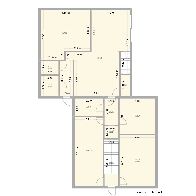 Batiment Siege ACT. Plan de 12 pièces et 178 m2