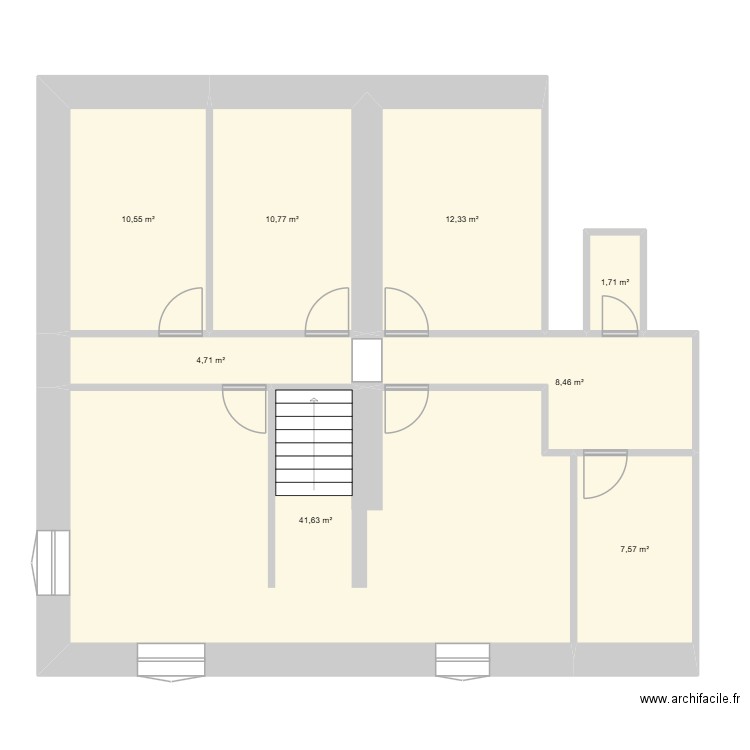 pierrot 1° étage. Plan de 8 pièces et 98 m2