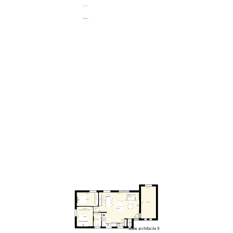 Saran aménager. Plan de 5 pièces et 81 m2