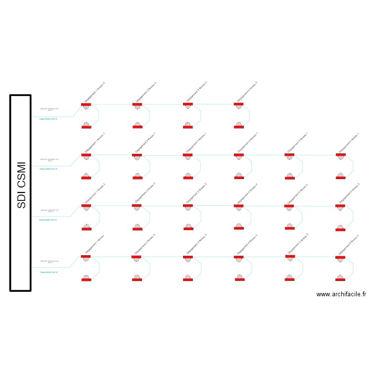 Cité administrative. Plan de 1 pièce et 37 m2
