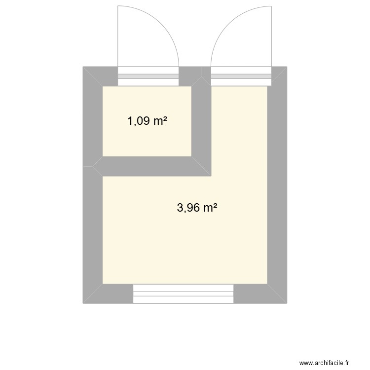 Entresol. Plan de 2 pièces et 5 m2