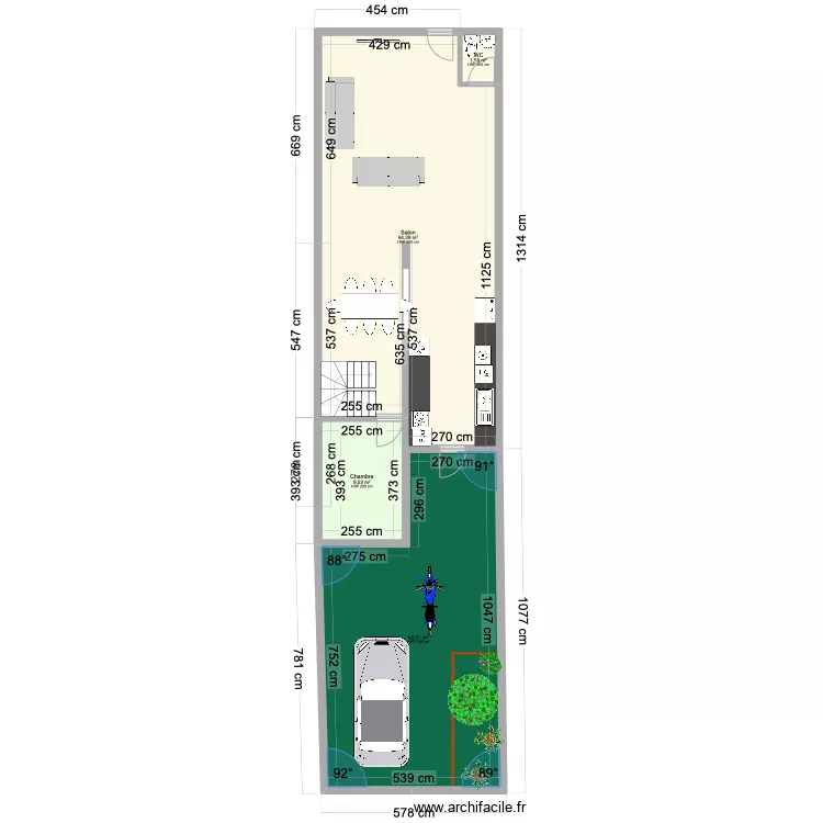 maison extension 35m2. Plan de 