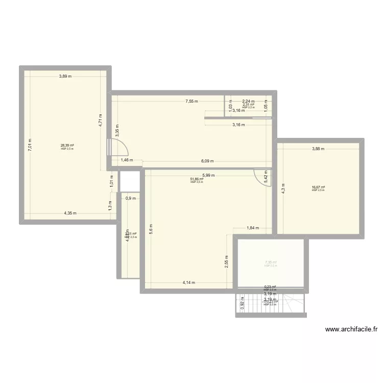 Etage 2 am&eacute;nag&eacute;. Plan de 