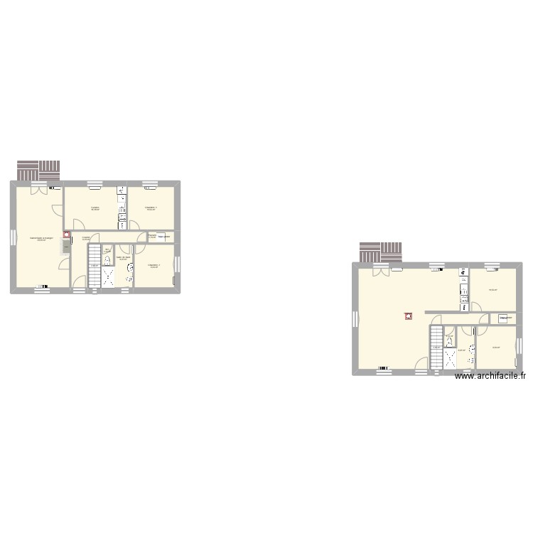 Maison papa. Plan de 16 pièces et 174 m2