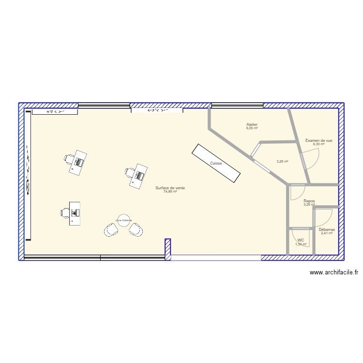 magasin. Plan de 0 pièce et 0 m2