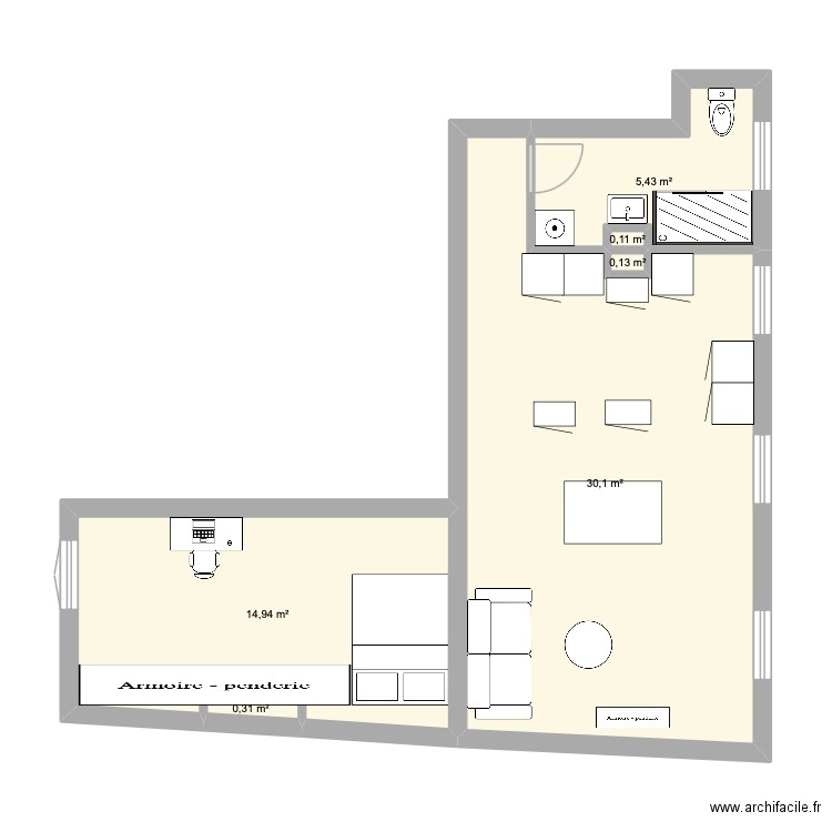 Theo Marcadet. Plan de 6 pièces et 51 m2