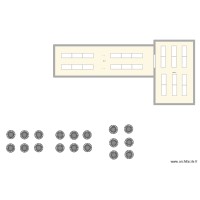 Bel étage tables droites 6 pers / 144 p