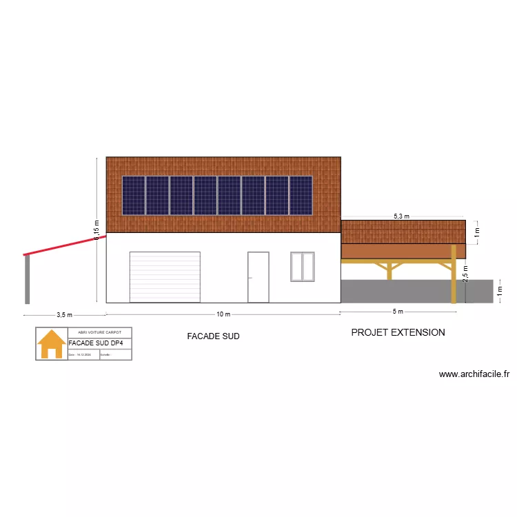 ALFRED FACADE SUD. Plan de ALFRED FACADE SUD. Plan de