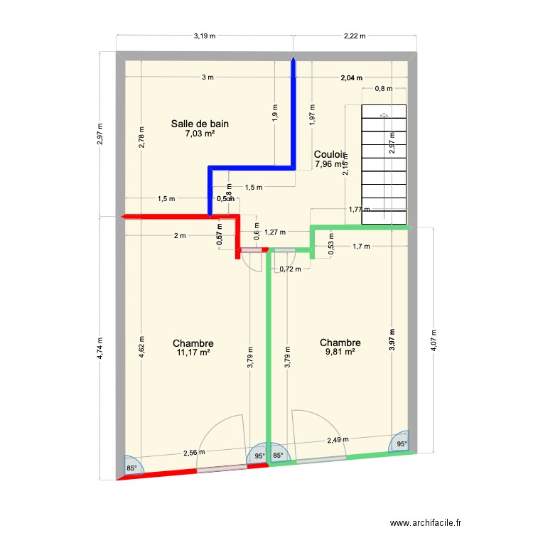 PLAN 2. Plan de 4 pièces et 36 m2