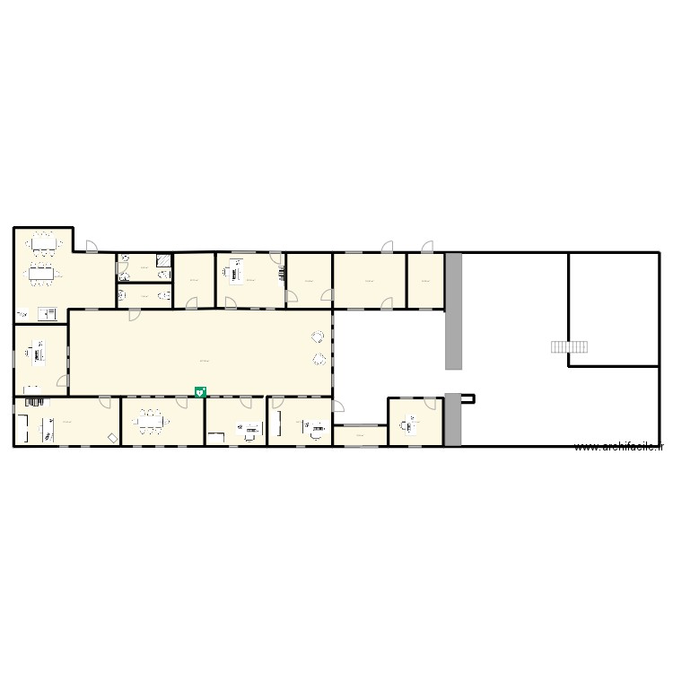 Bureau. Plan de 15 pièces et 380 m2
